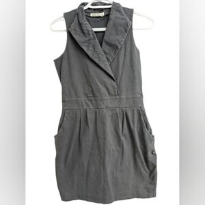 Atelier B women's grey organic cotton sleeveless mini dress size M
